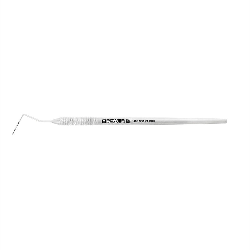 Horizontal view of Probe CP10 with 1-2-3-5-7-8-9-10 mm markings and 1EZ handle