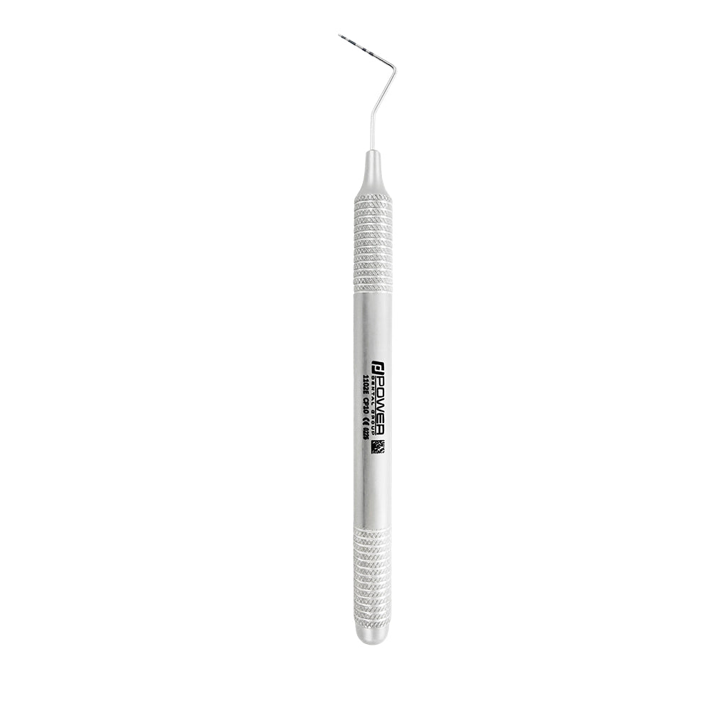 Vertical view of Probe CP10 with 1-2-3-5-7-8-9-10 mm markings and 6EZ handle, SKU 1102E