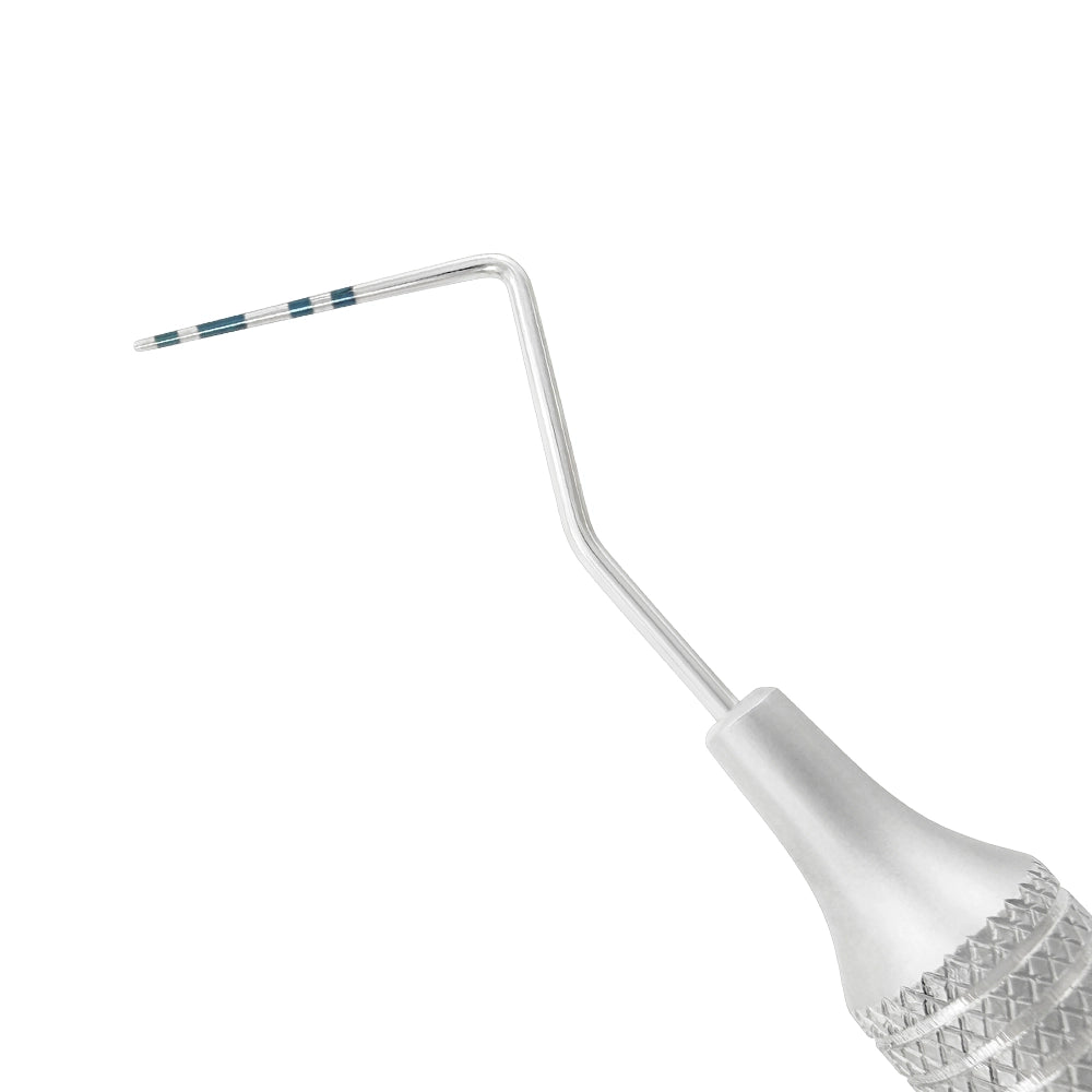 Close-up of CP10 probe tip with 1-2-3-5-7-8-9-10 mm measurement markings