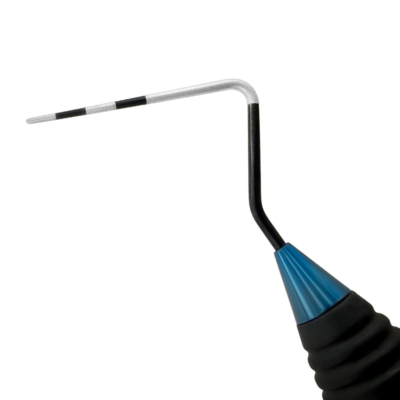 Close-up of Marquis CP12 Black Edition probe tip with 3-6-9-12 mm markings