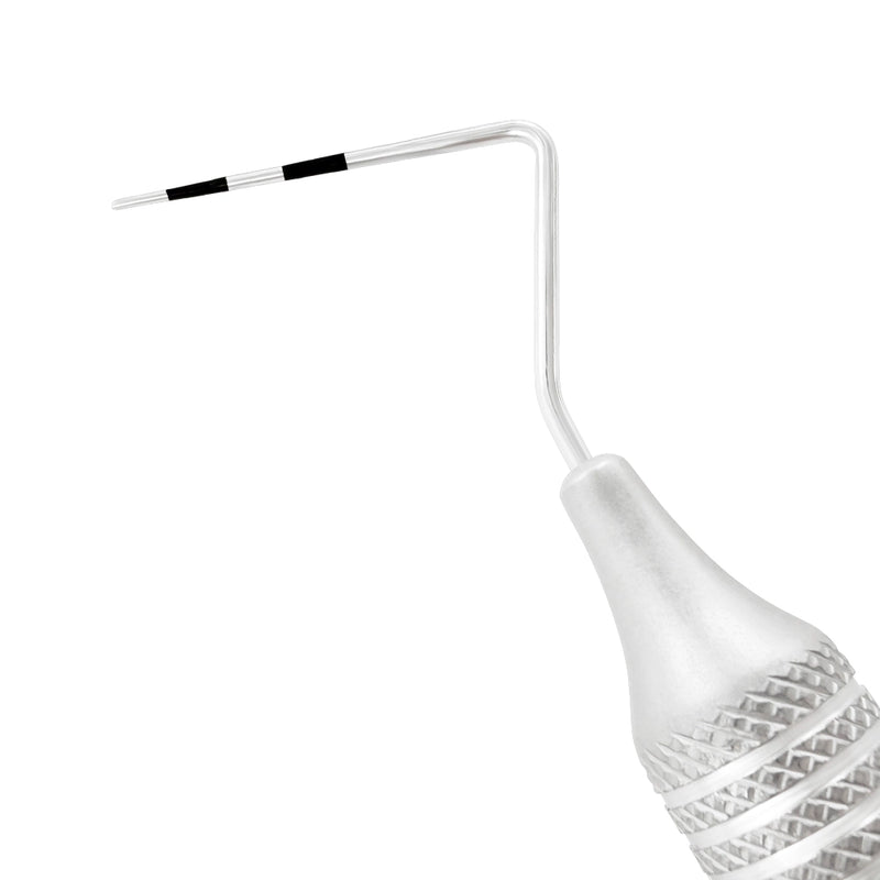 Close-up of Marquis Probe CP12 working end with 3-6-9-12 mm periodontal measurement markings