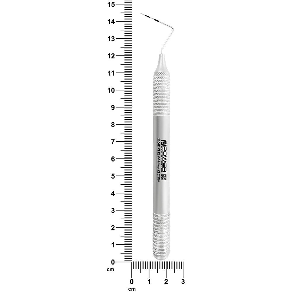 Marquis Probe CP12 with 6EZ handle shown beside ruler, 14.5 cm overall length