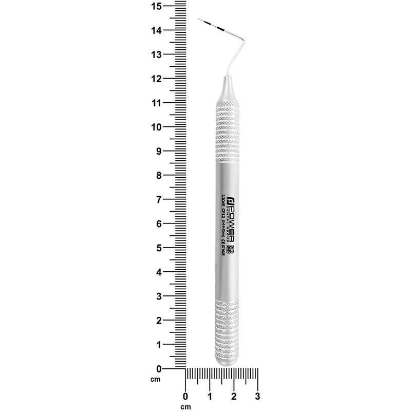 Marquis Probe CP12 with 6EZ handle shown beside ruler, 14.5 cm overall length