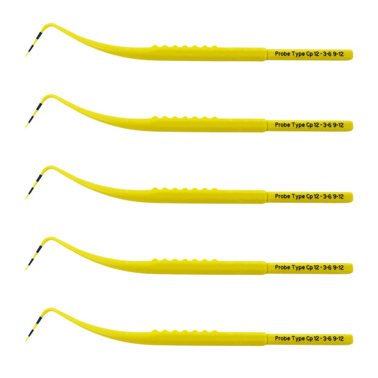 Pack of five plastic Marquis CP12 periodontal probes with 3-6-9-12 mm markings