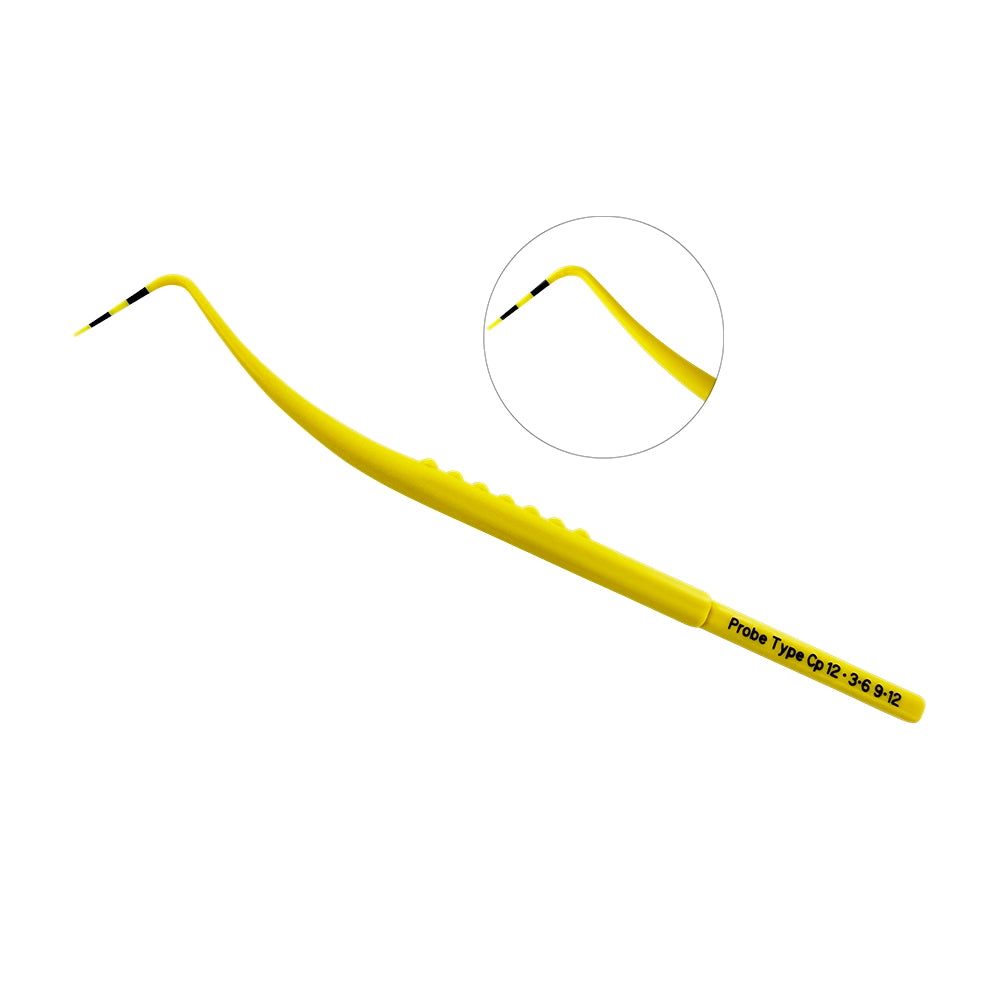 Single plastic Marquis CP12 periodontal probe with color-coded 3-6-9-12 mm markings