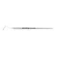 Horizontal view of WHO periodontal probe with 1EZ handle and angled working end