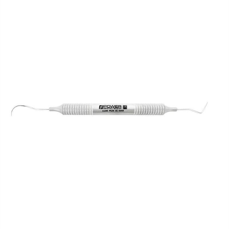 Horizontal view of Nabers 2N double-ended furcation probe with curved unmarked working ends and 6EZ handle
