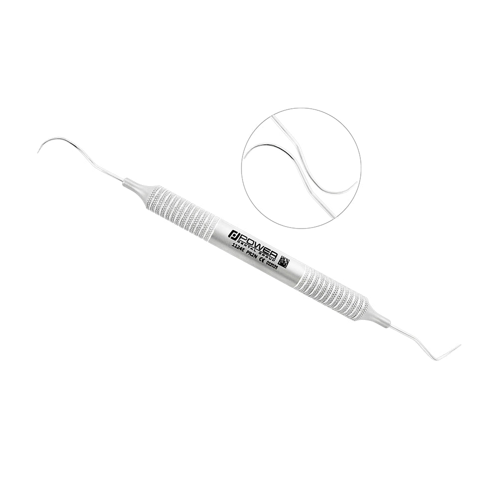 Nabers 2N double-ended furcation probe with curved unmarked working ends and large-diameter 6EZ handle