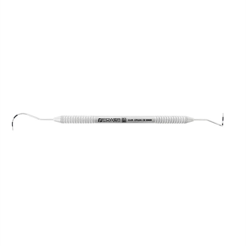 Horizontal view of Nabers Q2N double-ended furcation probe with curved working ends and lightweight 3EZ handle