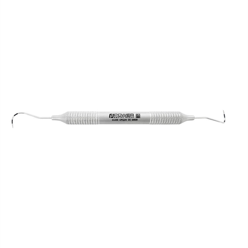 Horizontal view of Nabers Q2N double-ended furcation probe with curved working ends and large-diameter 6EZ handle