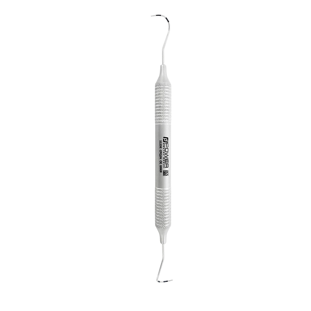 Vertical view of Nabers Q2N double-ended furcation probe with 3-6-9-12 mm color-coded markings and 6EZ handle, SKU 1125E
