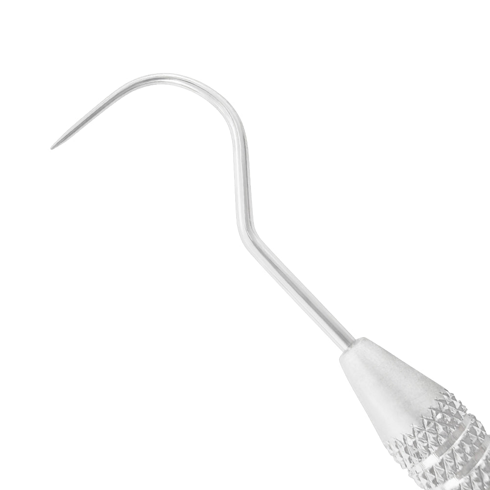 Close-up of one working end on the #23/CP-8 explorer and periodontal probe combination instrument