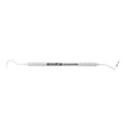 Horizontal view of #23/CP-8 double-ended explorer and periodontal probe with 3-6-8-11 mm markings and 3EZ handle