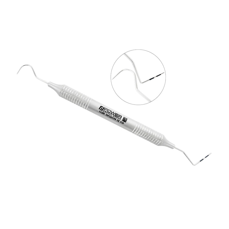 Explorer/Probe #23/CP-8 combining a diagnostic #23 explorer and color-coded CP-8 periodontal probe with large-diameter 6EZ handle