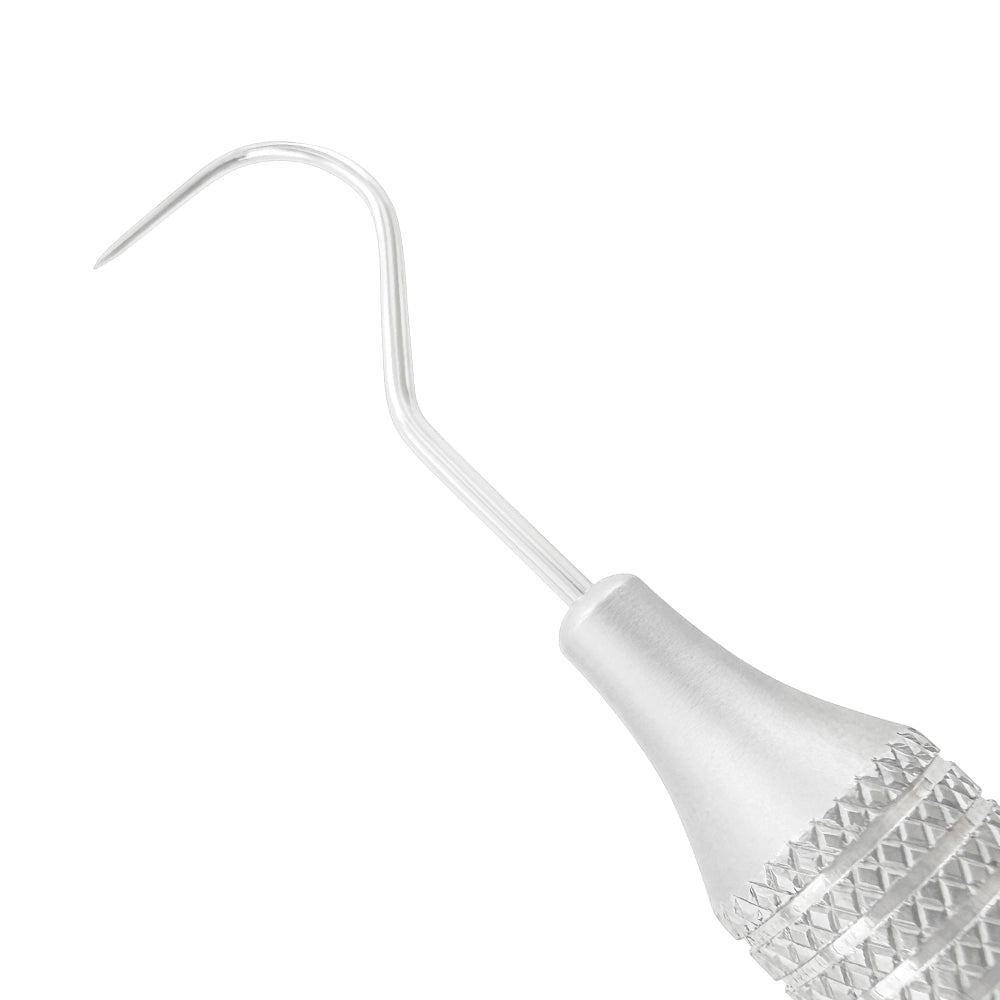 Close-up of one working end on the #23/CP-8 explorer and periodontal probe combination instrument
