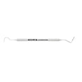 Horizontal view of #23/CP-10 double-ended explorer and periodontal probe with 1-2-3-5-7-8-9-10 mm markings and 3EZ handle