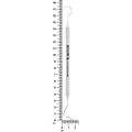 #23/CP-10 explorer and periodontal probe with 3EZ handle shown beside ruler, 15.8 cm overall length