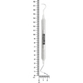 #23/CP-11 explorer and periodontal probe with 6EZ handle shown beside ruler, 15.7 cm overall length