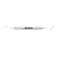 Horizontal view of #23/CP-11.5B double-ended explorer and periodontal probe with ball-tipped screening end and 6EZ handle