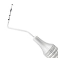 Macro 2 close-up of the right tip on the #23/WHO double-ended explorer and periodontal probe, SKU 1131E