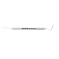 Horizontal view of #23/UNC15 double-ended explorer and periodontal probe with 1-15 mm markings and 3EZ handle