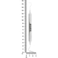 #23/UNC15 explorer and periodontal probe with 6EZ handle shown beside ruler, 15.5 cm overall length