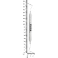 UNC15/CP11.5B periodontal probe with 6EZ handle shown beside ruler, 16.5 cm overall length