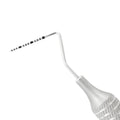 Macro 1 close-up of the left tip on the UNC15/WHO double-ended periodontal probe, SKU 1134E