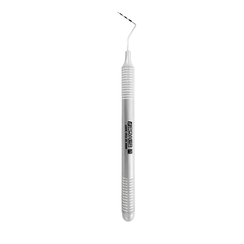 Vertical view of CP2 periodontal probe with 2-4-6-8-10-12 mm markings and large-diameter 6EZ handle, SKU 1137E