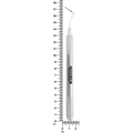 CP2 periodontal probe with 6EZ handle shown beside ruler, 15.2 cm overall length