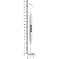 CP12/CP11.5B periodontal probe with 6EZ handle shown beside ruler, 17.5 cm overall length