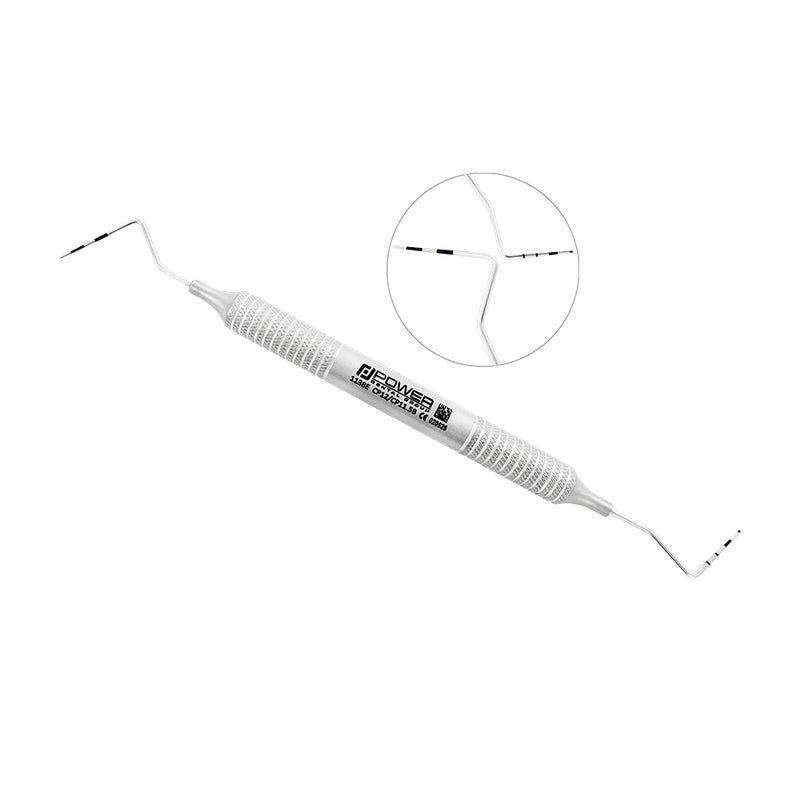 CP12/CP11.5B double-ended periodontal probe combining 3-6-9-12 mm reference points and a ball-tipped CP-11.5B screening end with 6EZ handle