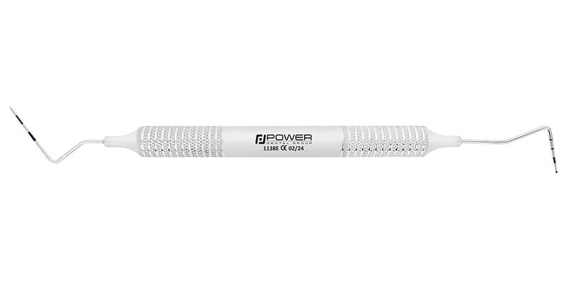 Horizontal view of CP12/CP11.5B double-ended periodontal probe with large-diameter 6EZ handle