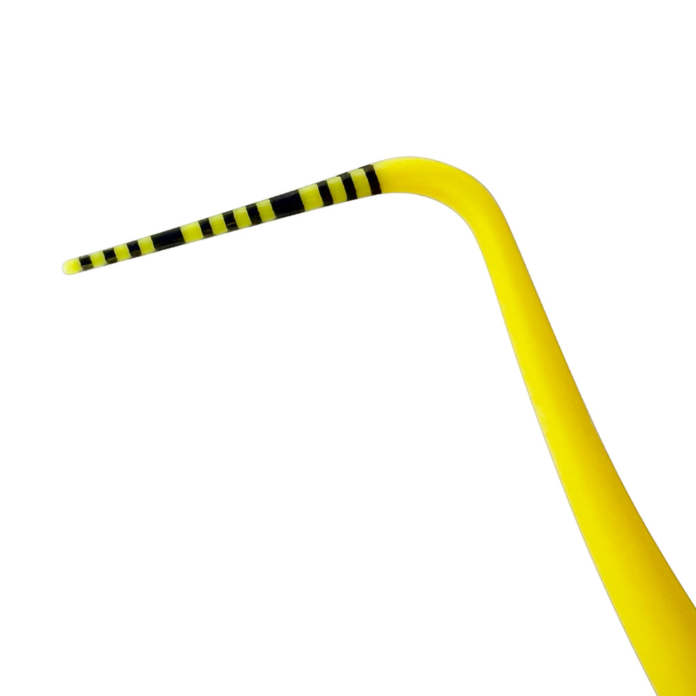 Close-up of UNC13 plastic probe tip and 1-13 mm color-coded measurement markings