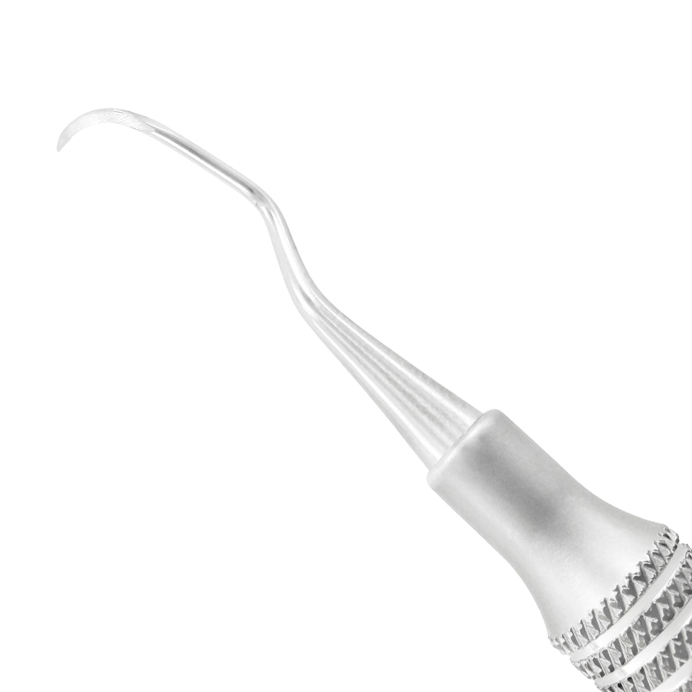 Contra-angled sickle scaler tip for posterior supragingival scaling
