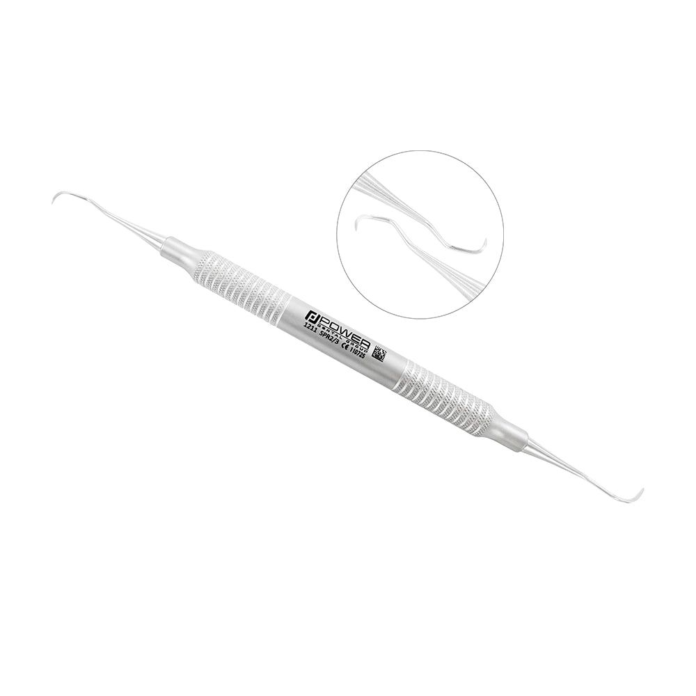 Contra-angled Springfield 2/3 sickle scaler tip for posterior scaling