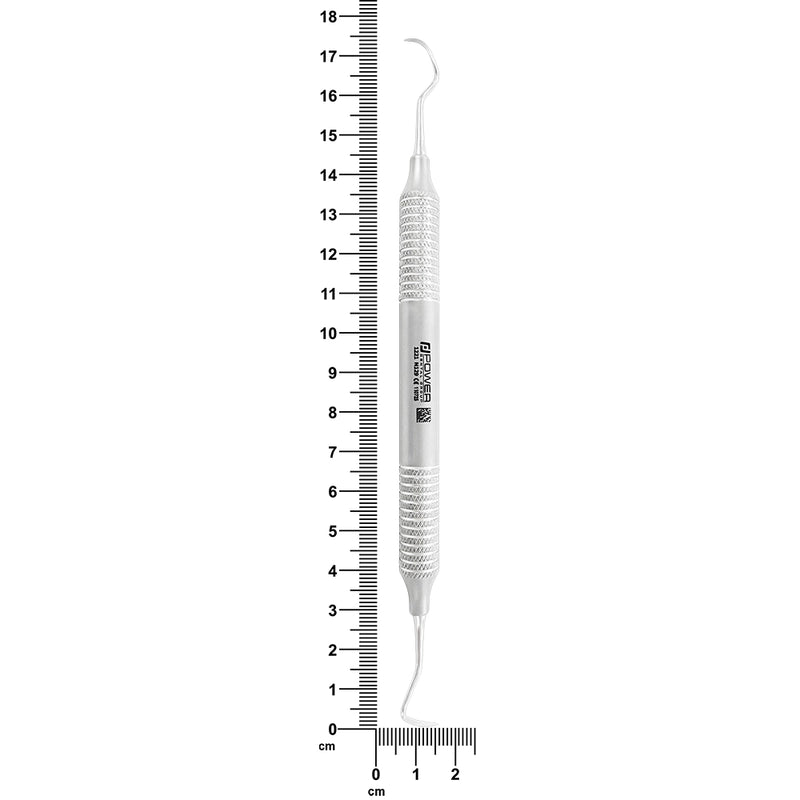 Posterior Sickle Scaler N129 shown with ruler – total length 168 mm