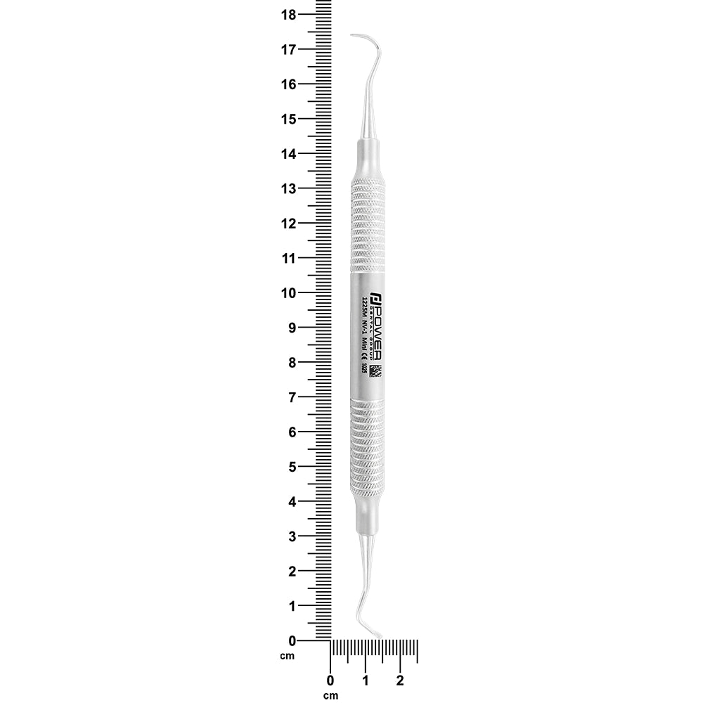 N1 Anterior Sickle Scaler Mini with measurement scale