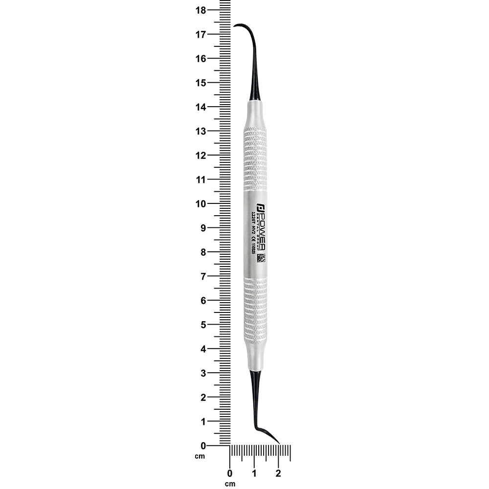 N2 Posterior Sickle Scaler Titanium with measurement scale