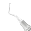Detailed view of the angled serrated file tip on the Hirschfeld Periodontal File HF3/7
