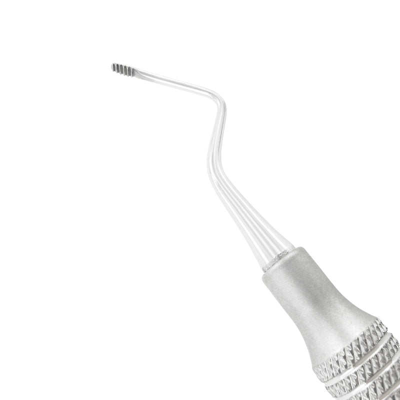 Close-up of a serrated working end on the Orban Periodontal File 12/13 – OR12/13