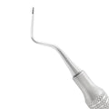 Detailed view of the angled serrated file blade on the Orban Periodontal File OR12/13