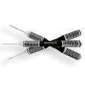 Staged view of four PowerTome Black Edition instruments for PDL release and anterior and posterior root removal