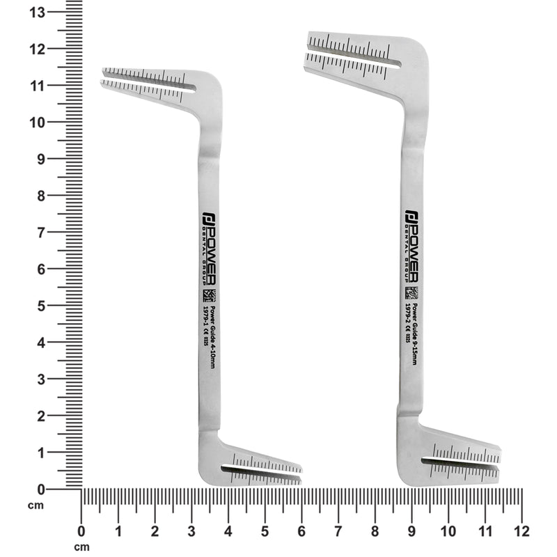 Dimensions of the Power Self-Centering Implant Guide Kit with anterior and posterior guides