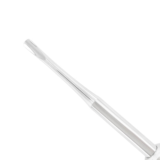 Close-up of the 4 mm straight blade on the small-handle Luxator
