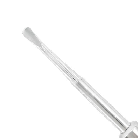 Close-up of the 5 mm straight blade on the small-handle Luxator