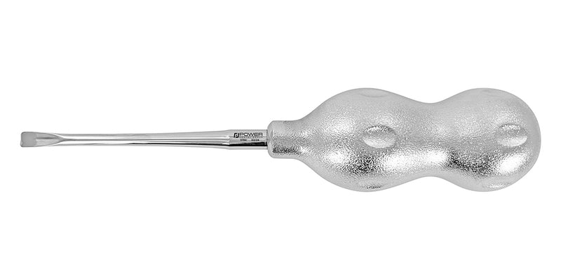 Side view of the Luxator – Curved, 5 mm with small Snowman handle