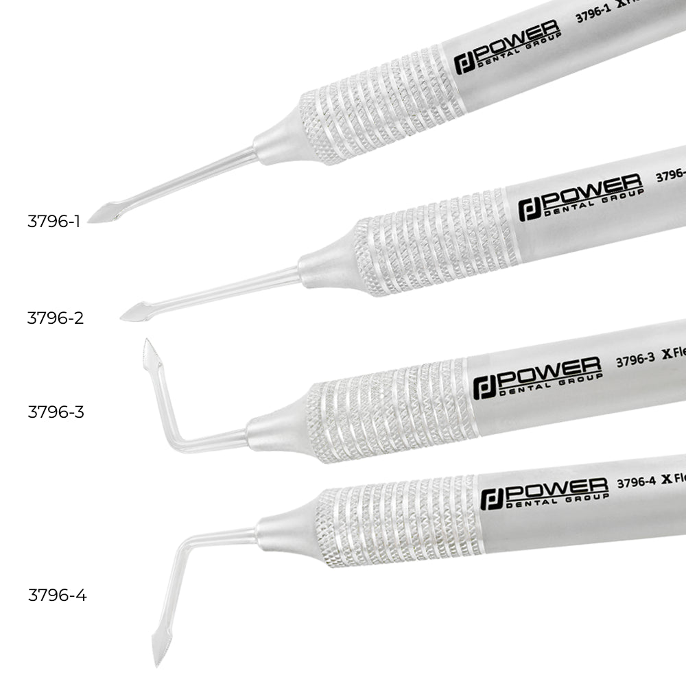 Kit de luxateurs Power Flex Spade Accu – Dentelés, ensemble de 4