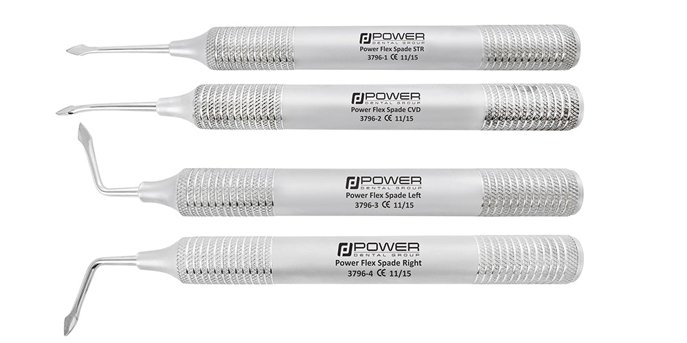 Power Flex Spade Luxator Kit – Serrated Tips, Set of 4