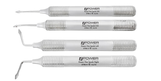 Power Flex Spade Luxator Kit – Serrated Tips, Set of 4